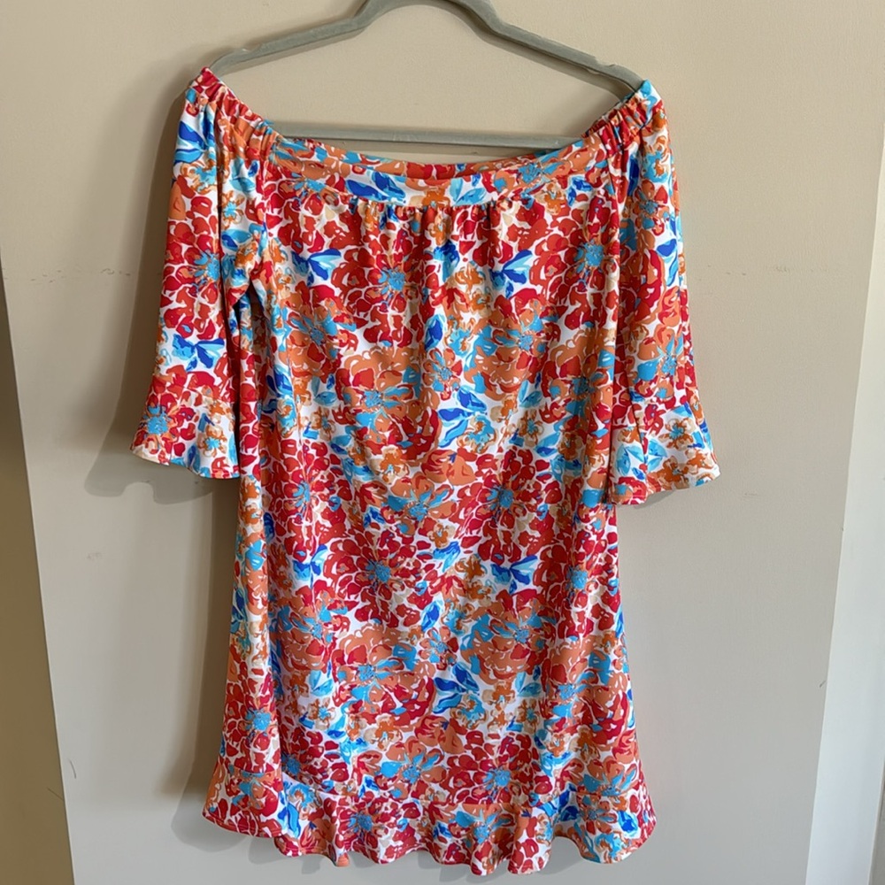 Jude Connally floral off the shoulder dress small